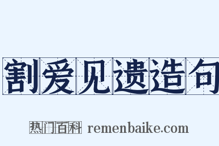 割爱见遗造句是什么意思的图片